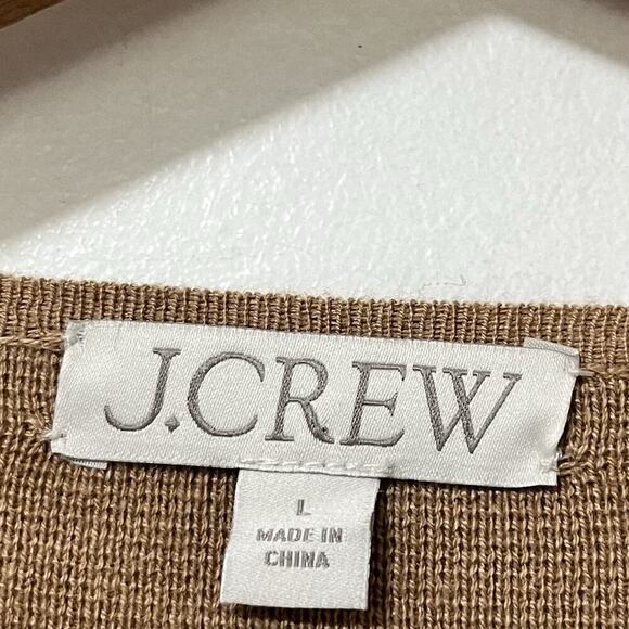J Crew Giselle V Neck Sweater Blazer Size L Heather Acorn Old Money Preppy - Picture 4 of 5